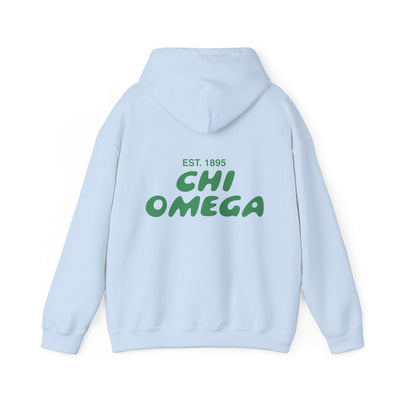 Chi Omega Bubble Font Sorority Hoodie | ChiO Trendy Sweatshirt | Big Little Gift | Recruitment Gift