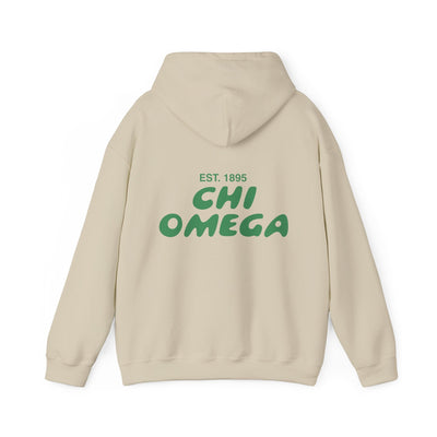 Chi Omega Bubble Font Sorority Hoodie | ChiO Trendy Sweatshirt | Big Little Gift | Recruitment Gift