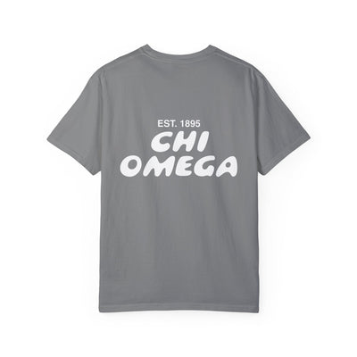 Chi Omega Bubble Letter T-Shirt | Chi O Trendy College Greek Custom Oversized Shirt | Big Little Sorority T Shirt Gift