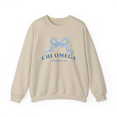 Chi Omega Ribbon Sorority Crewneck | Chi O Trendy Sweatshirt Big Little Recruitment Gift