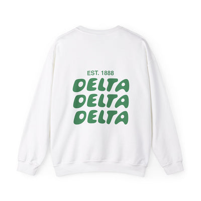 Delta Delta Delta Bubble Font Sorority Crewneck Sweatshirt | Tri Delta Trendy Sweatshirt | Big Little Gift | Recruitment Gift