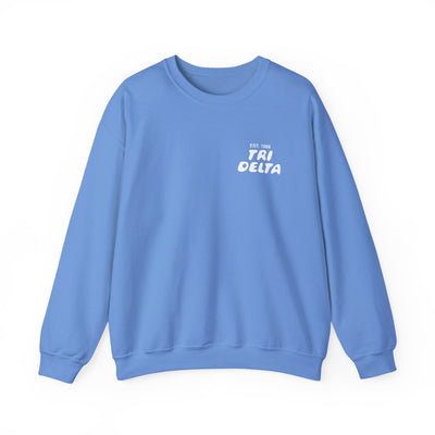 Delta Delta Delta Bubble Font Sorority Crewneck Sweatshirt | Tri Delta Trendy Sweatshirt | Big Little Gift | Recruitment Gift