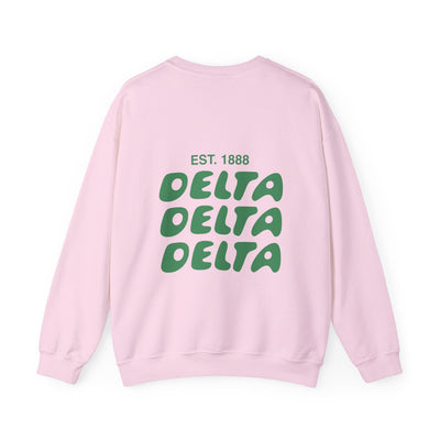 Delta Delta Delta Bubble Font Sorority Crewneck Sweatshirt | Tri Delta Trendy Sweatshirt | Big Little Gift | Recruitment Gift