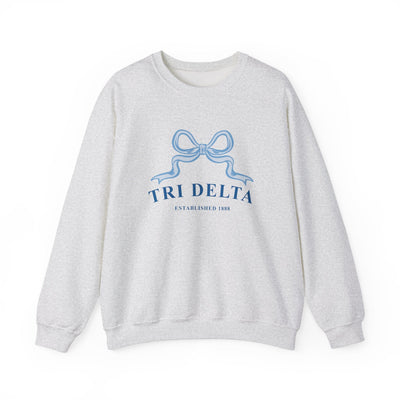 Delta Delta Delta Ribbon Sorority Crewneck | Tri Delta Trendy Sweatshirt Big Little Recruitment Gift