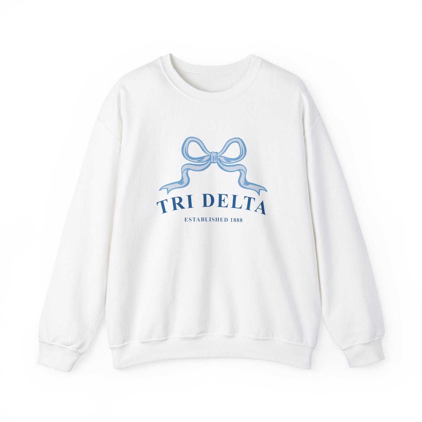 Delta Delta Delta Ribbon Sorority Crewneck | Tri Delta Trendy Sweatshirt Big Little Recruitment Gift