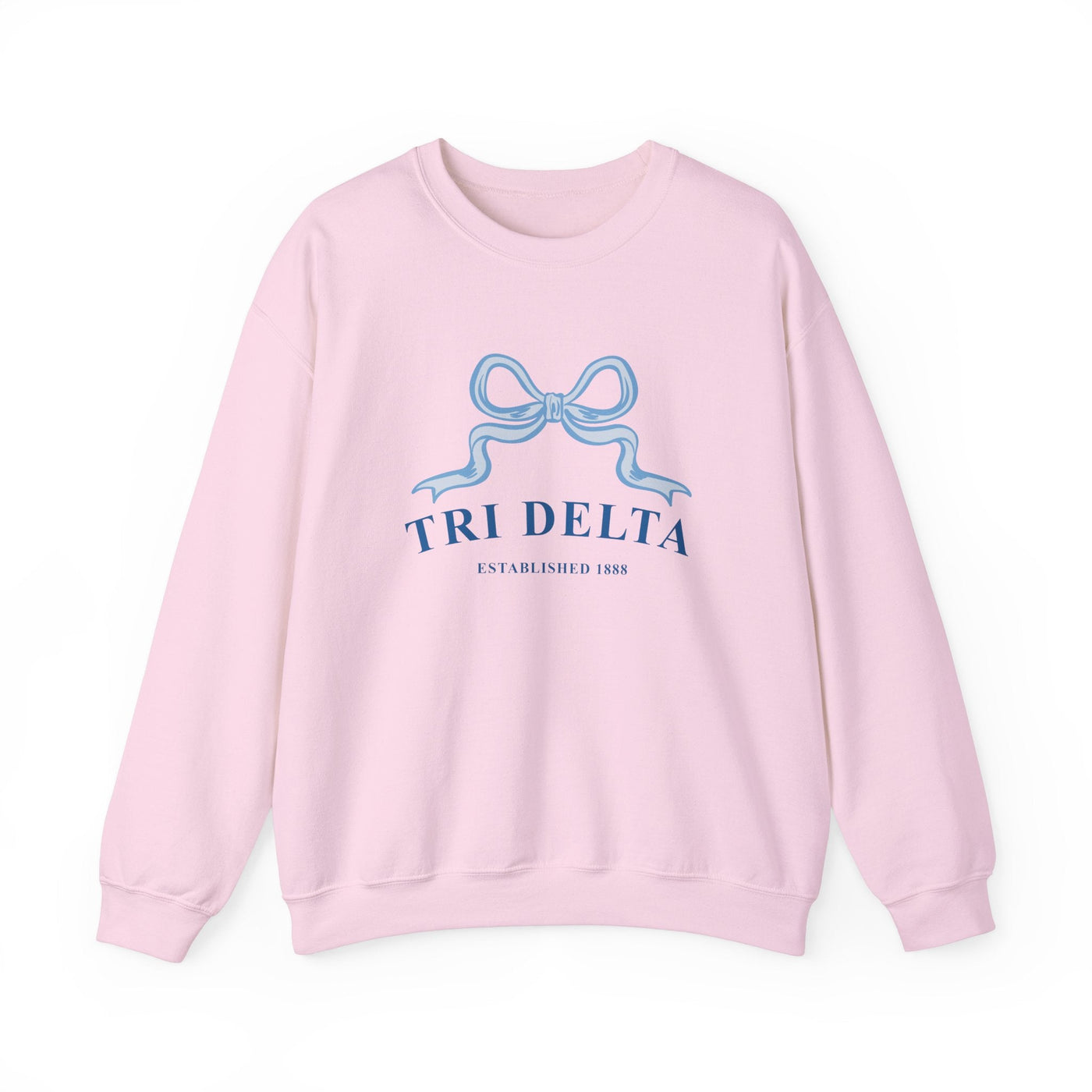 Delta Delta Delta Ribbon Sorority Crewneck | Tri Delta Trendy Sweatshirt Big Little Recruitment Gift