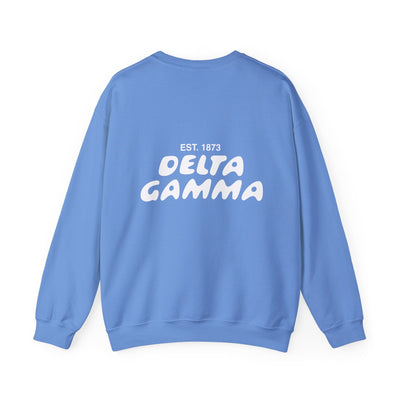 Delta Gamma Bubble Font Sorority Crewneck Sweatshirt | Dee Gee Trendy Sweatshirt | Big Little Gift | Recruitment Gift