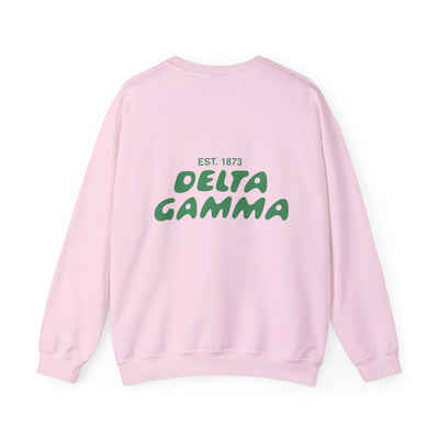 Delta Gamma Bubble Font Sorority Crewneck Sweatshirt | Dee Gee Trendy Sweatshirt | Big Little Gift | Recruitment Gift