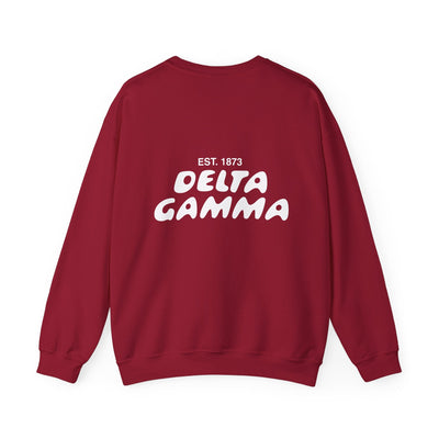 Delta Gamma Bubble Font Sorority Crewneck Sweatshirt | Dee Gee Trendy Sweatshirt | Big Little Gift | Recruitment Gift