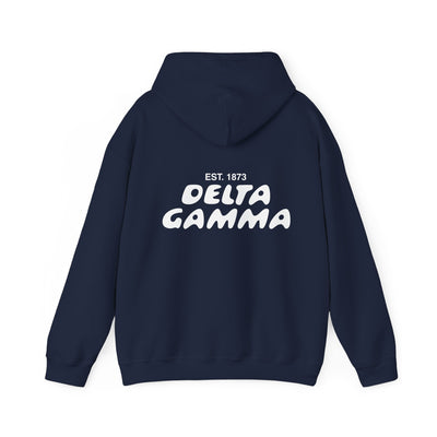 Delta Gamma Bubble Font Sorority Hoodie | Dee Gee Trendy Sweatshirt | Big Little Gift | Recruitment Gift