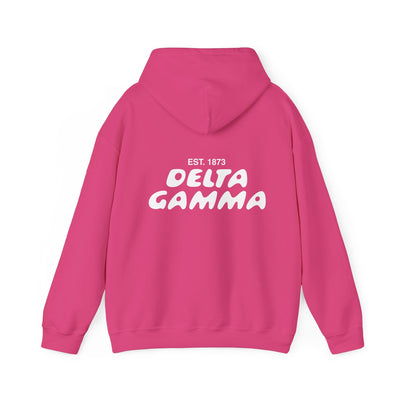 Delta Gamma Bubble Font Sorority Hoodie | Dee Gee Trendy Sweatshirt | Big Little Gift | Recruitment Gift