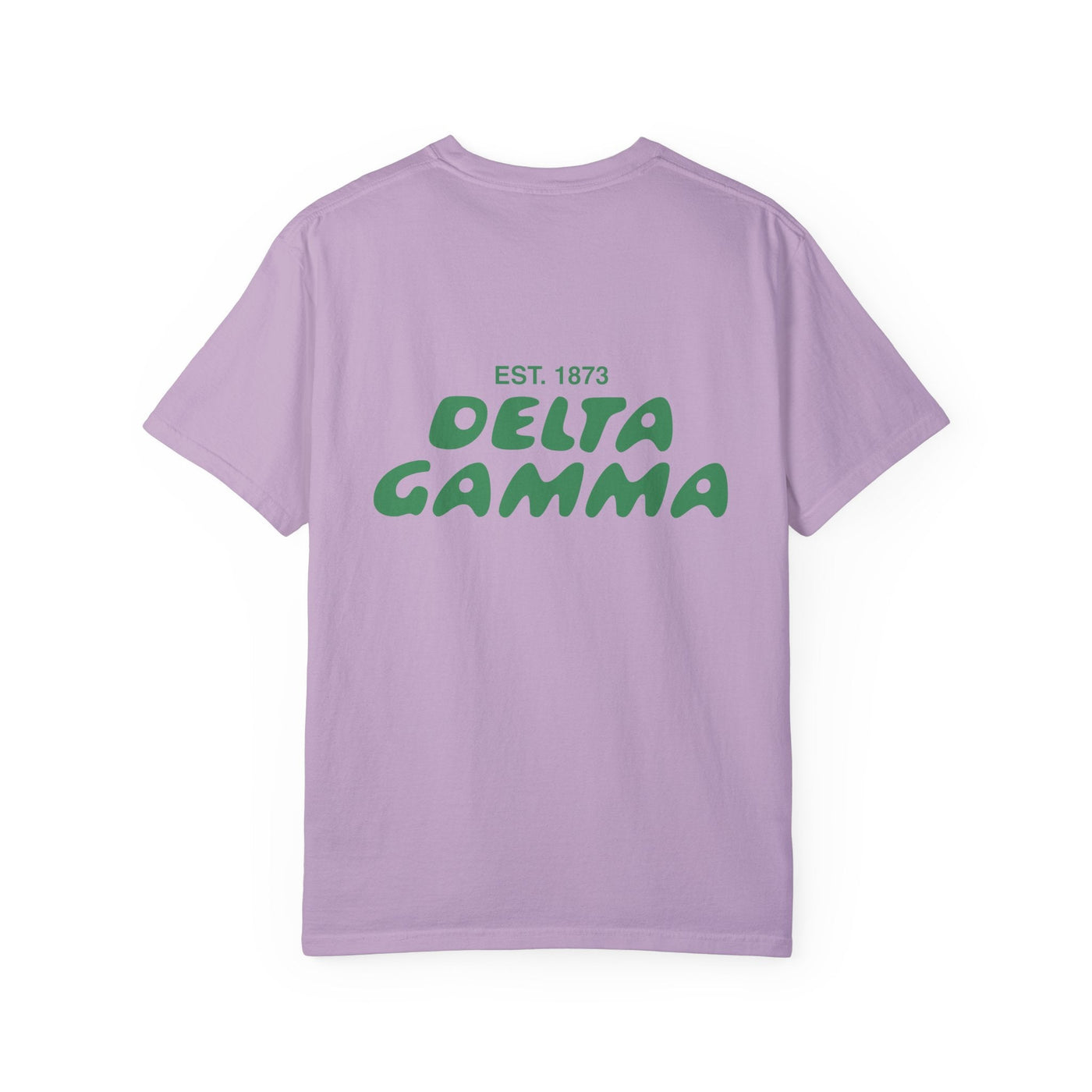 Delta Gamma Bubble Letter T-Shirt | Dee Gee Trendy College Greek Custom Oversized Shirt | Big Little Sorority T Shirt Gift