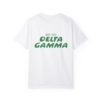 Delta Gamma Bubble Letter T-Shirt | Dee Gee Trendy College Greek Custom Oversized Shirt | Big Little Sorority T Shirt Gift