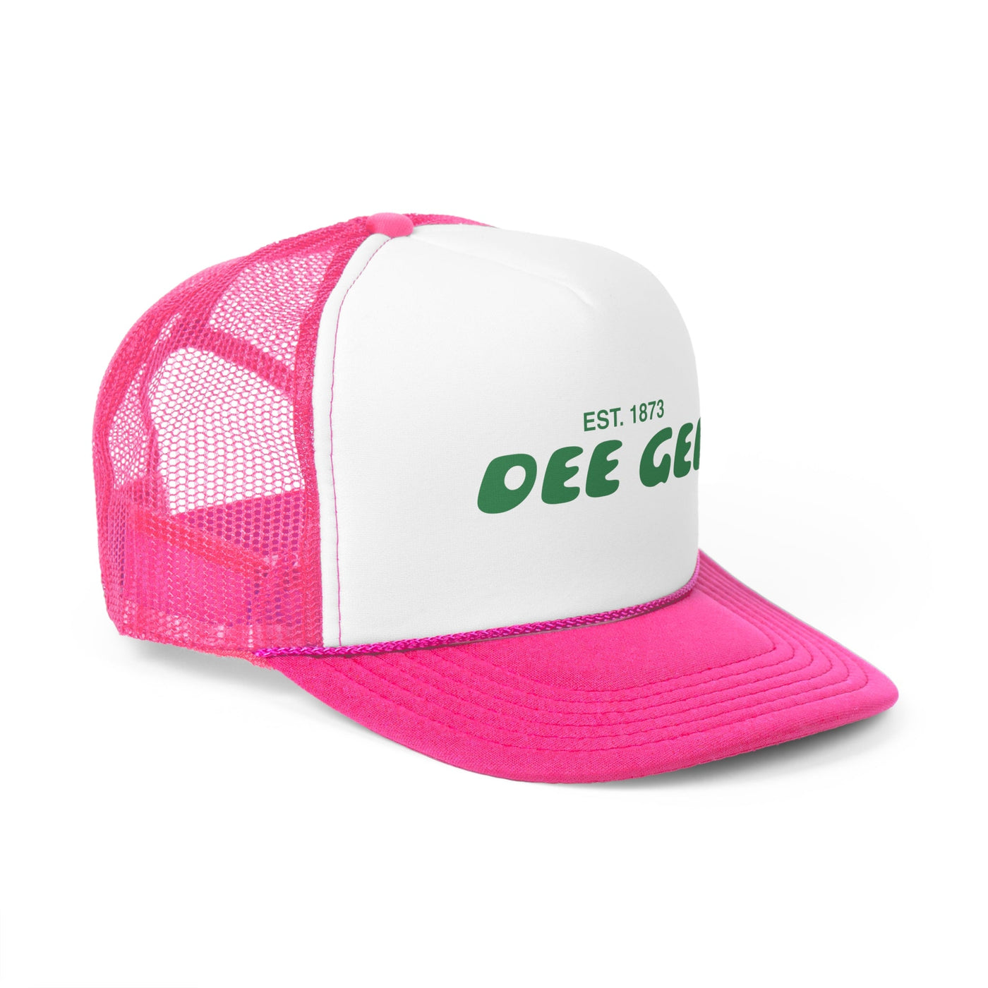 Delta Gamma Bubble Text Trendy Trucker Hat | DG Bid Day Recruitment Gift | Big Little Gift