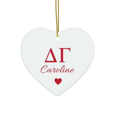 Delta Gamma Customizable Trendy Red Letter Ornament Gift | Dee Gee Holiday Christmas Gift | Sorority Ornament | Your Name