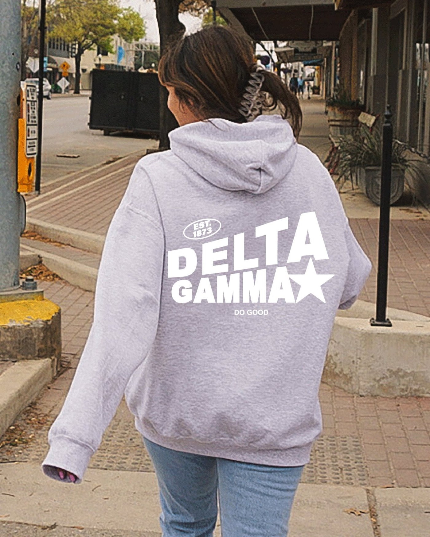 Delta Gamma Trendy Star Sorority Hoodie | Dee Gee Cute Sweatshirt | Big Little Gift | Recruitment Gift