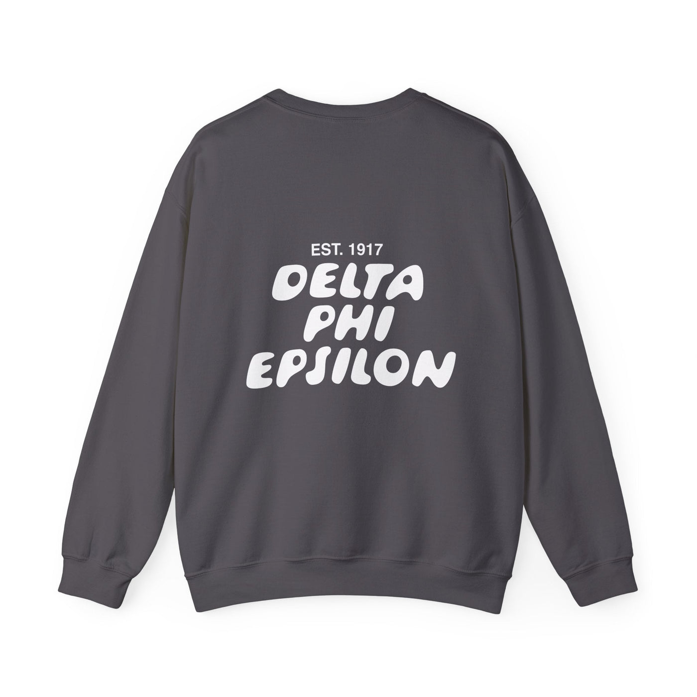 Delta Phi Epsilon Bubble Font Sorority Crewneck Sweatshirt | DPhiE Trendy Sweatshirt | Big Little Gift | Recruitment Gift