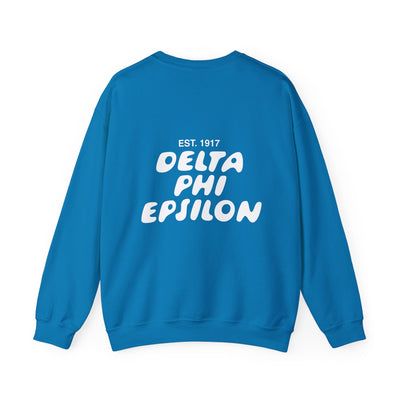 Delta Phi Epsilon Bubble Font Sorority Crewneck Sweatshirt | DPhiE Trendy Sweatshirt | Big Little Gift | Recruitment Gift