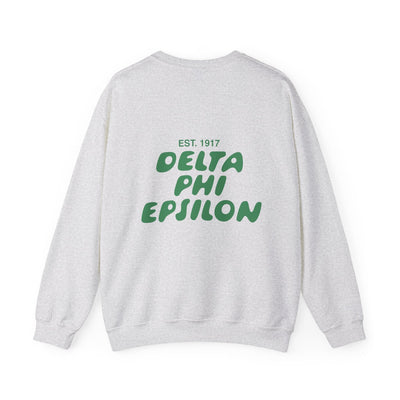 Delta Phi Epsilon Bubble Font Sorority Crewneck Sweatshirt | DPhiE Trendy Sweatshirt | Big Little Gift | Recruitment Gift