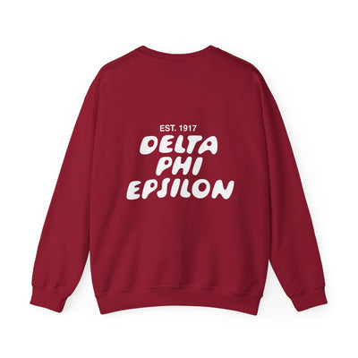 Delta Phi Epsilon Bubble Font Sorority Crewneck Sweatshirt | DPhiE Trendy Sweatshirt | Big Little Gift | Recruitment Gift