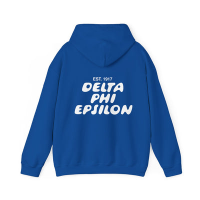 Delta Phi Epsilon Bubble Font Sorority Hoodie | DPhiE Trendy Sweatshirt | Big Little Gift | Recruitment Gift