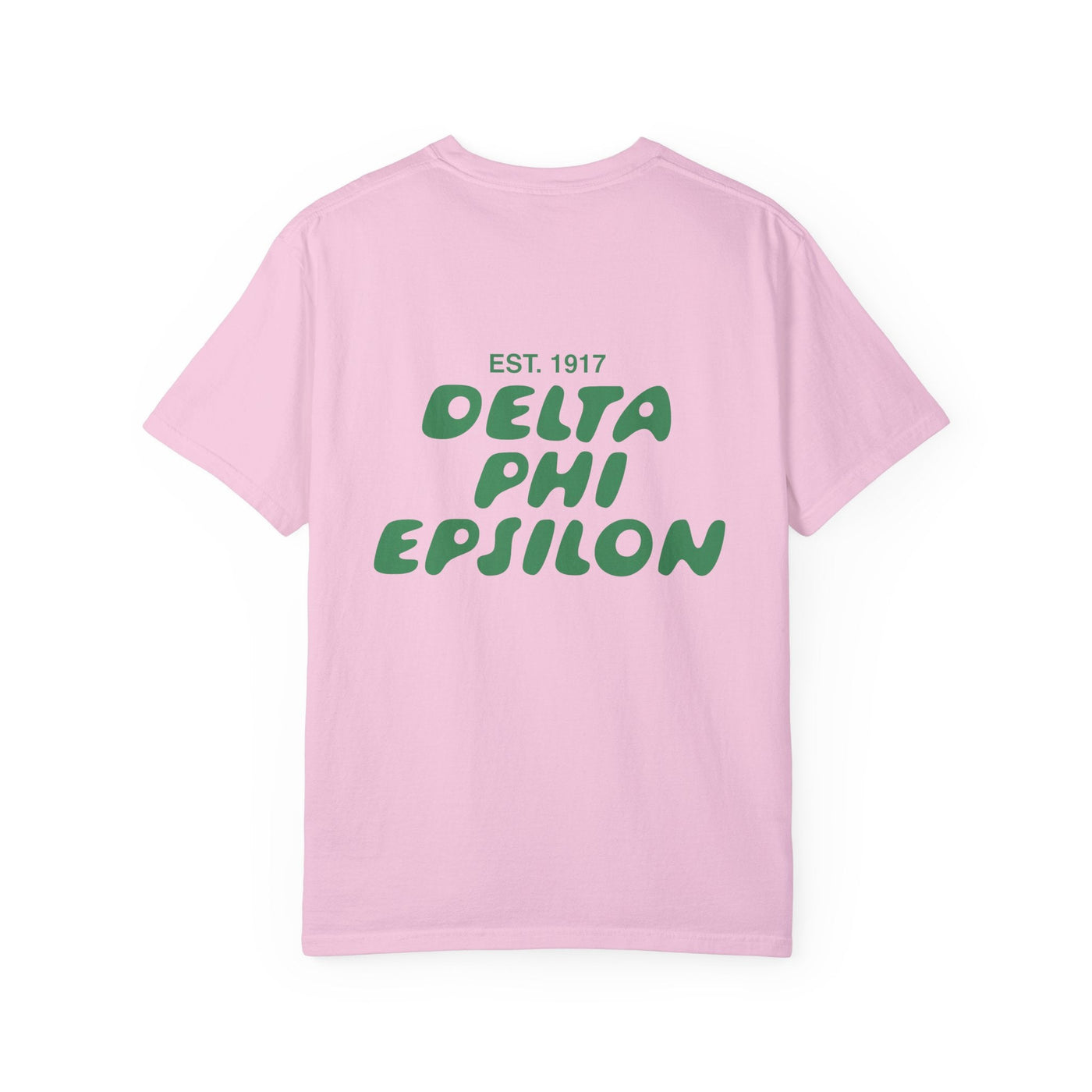 Delta Phi Epsilon Bubble Letter T-Shirt | DPhiE Trendy College Greek Custom Oversized Shirt | Big Little Sorority T Shirt Gift