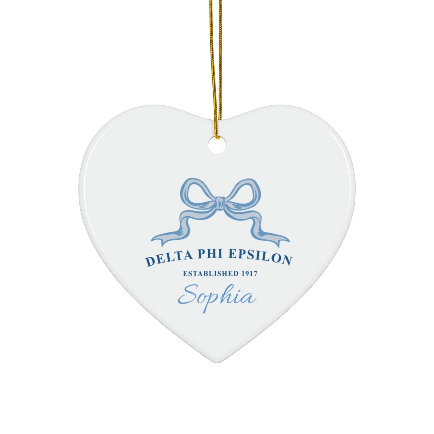 Delta Phi Epsilon Customizable Trendy Ribbon Ornament Gift | DPhiE Holiday Christmas Gift | Sorority Ornament | Your Name