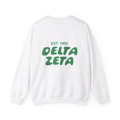 Delta Zeta Bubble Font Sorority Crewneck Sweatshirt | Dee Zee Trendy Sweatshirt | Big Little Gift | Recruitment Gift