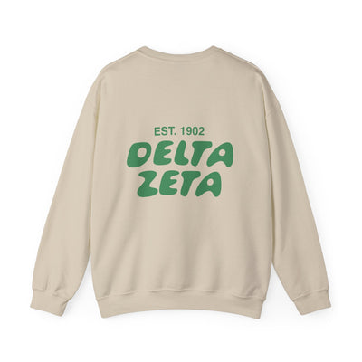 Delta Zeta Bubble Font Sorority Crewneck Sweatshirt | Dee Zee Trendy Sweatshirt | Big Little Gift | Recruitment Gift