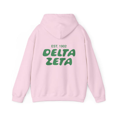 Delta Zeta Bubble Font Sorority Hoodie | Dee Zee Trendy Sweatshirt | Big Little Gift | Recruitment Gift