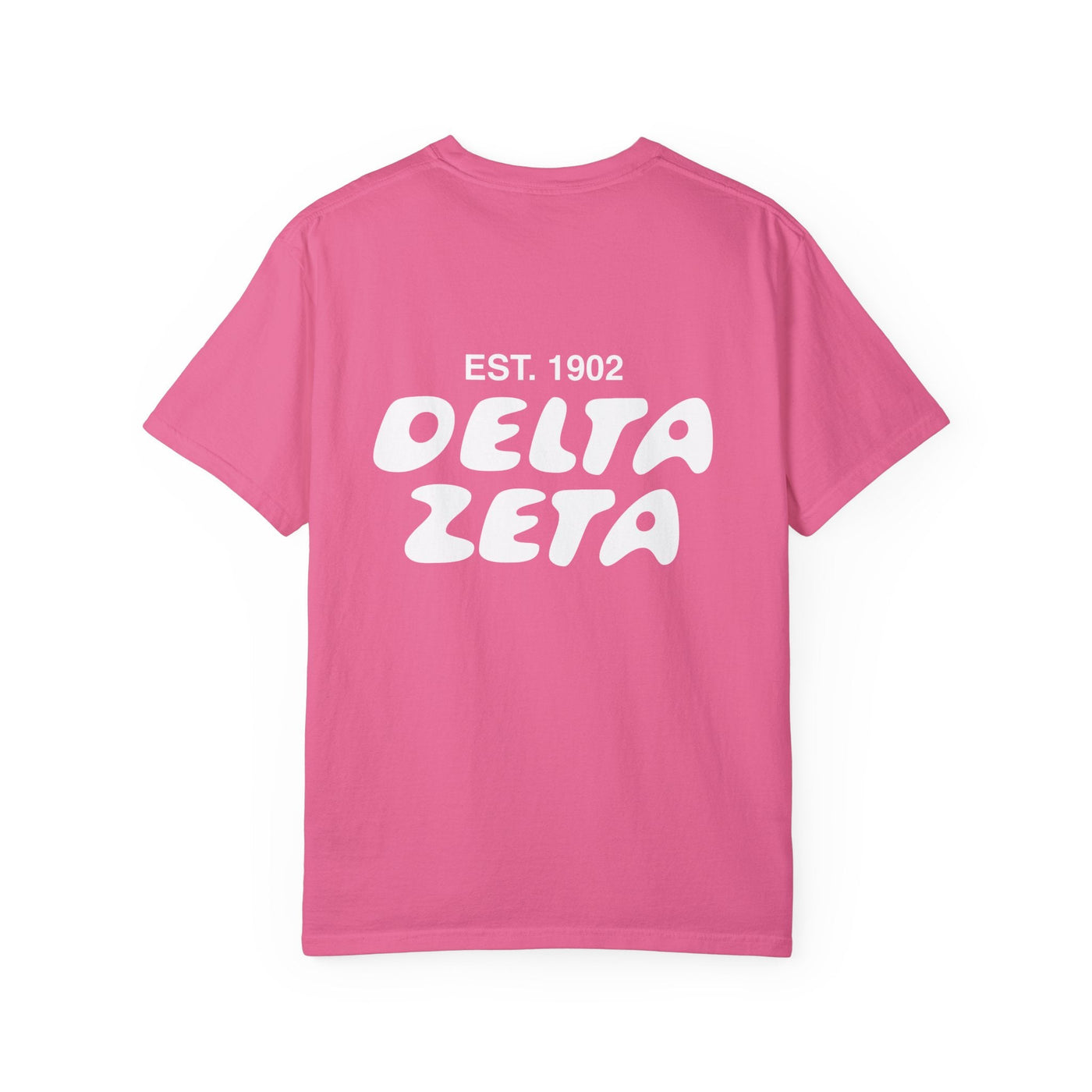 Delta Zeta Bubble Letter T-Shirt | Dee Zee Trendy College Greek Custom Oversized Shirt | Big Little Sorority T Shirt Gift