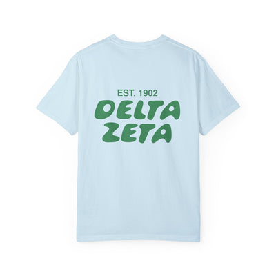 Delta Zeta Bubble Letter T-Shirt | Dee Zee Trendy College Greek Custom Oversized Shirt | Big Little Sorority T Shirt Gift