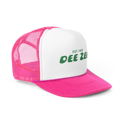 Delta Zeta Bubble Text Trendy Trucker Hat | DZ Bid Day Recruitment Gift | Big Little Gift