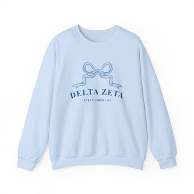 Delta Zeta Ribbon Sorority Crewneck | Dee Zee Trendy Sweatshirt Big Little Recruitment Gift