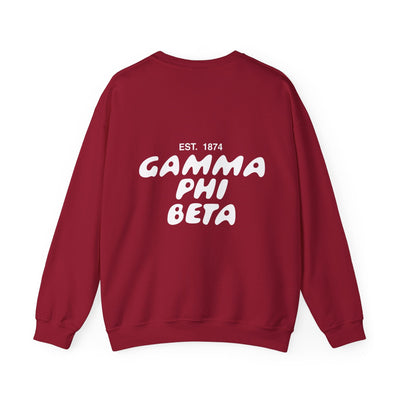 Gamma Phi Beta Bubble Font Sorority Crewneck Sweatshirt | Gamma Phi GPhi Trendy Sweatshirt | Big Little Gift | Recruitment Gift