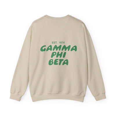 Gamma Phi Beta Bubble Font Sorority Crewneck Sweatshirt | Gamma Phi GPhi Trendy Sweatshirt | Big Little Gift | Recruitment Gift