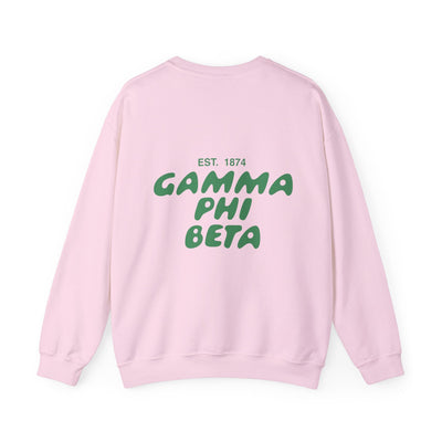 Gamma Phi Beta Bubble Font Sorority Crewneck Sweatshirt | Gamma Phi GPhi Trendy Sweatshirt | Big Little Gift | Recruitment Gift