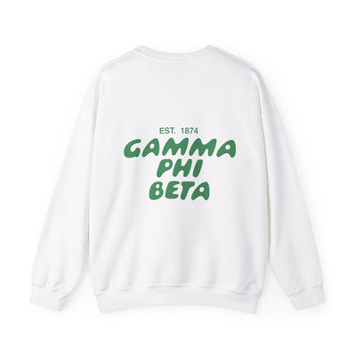 Gamma Phi Beta Bubble Font Sorority Crewneck Sweatshirt | Gamma Phi GPhi Trendy Sweatshirt | Big Little Gift | Recruitment Gift