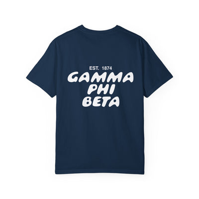 Gamma Phi Beta Bubble Letter T-Shirt | GPhi Trendy College Greek Custom Oversized Shirt | Big Little Sorority T Shirt Gift