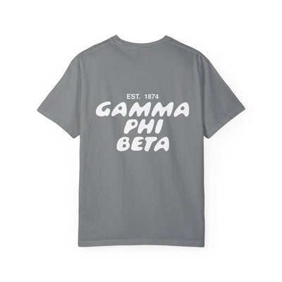 Gamma Phi Beta Bubble Letter T-Shirt | GPhi Trendy College Greek Custom Oversized Shirt | Big Little Sorority T Shirt Gift