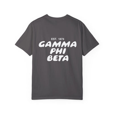 Gamma Phi Beta Bubble Letter T-Shirt | GPhi Trendy College Greek Custom Oversized Shirt | Big Little Sorority T Shirt Gift