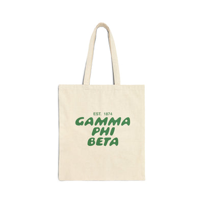 Gamma Phi Beta Bubble Text Trendy Tote Bag | GPhi College Sorority Beach Bag | Big Little Gift