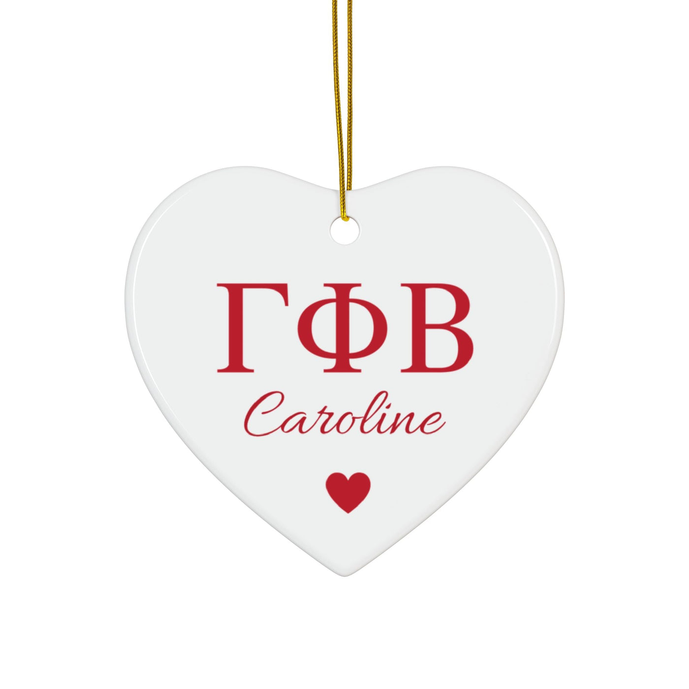 Gamma Phi Beta Customizable Trendy Red Letter Ornament Gift | GPhi Holiday Christmas Gift | Sorority Ornament | Your Name