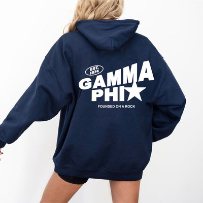 Gamma Phi Beta Trendy Star Sorority Hoodie | Gamma Phi Cute Sweatshirt | Big Little Gift | Recruitment Gift