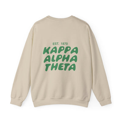 Kappa Alpha Theta Bubble Font Sorority Crewneck Sweatshirt | Theta Trendy Sweatshirt | Big Little Gift | Recruitment Gift