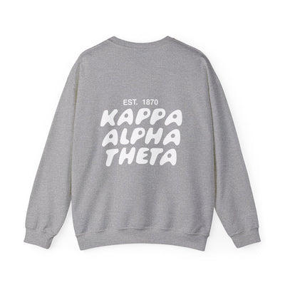 Kappa Alpha Theta Bubble Font Sorority Crewneck Sweatshirt | Theta Trendy Sweatshirt | Big Little Gift | Recruitment Gift