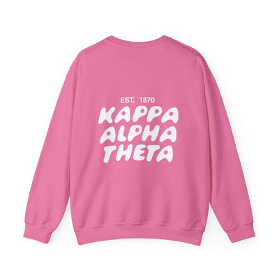 Kappa Alpha Theta Bubble Font Sorority Crewneck Sweatshirt | Theta Trendy Sweatshirt | Big Little Gift | Recruitment Gift