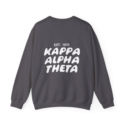 Kappa Alpha Theta Bubble Font Sorority Crewneck Sweatshirt | Theta Trendy Sweatshirt | Big Little Gift | Recruitment Gift