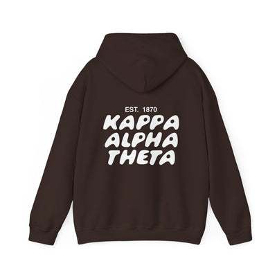 Kappa Alpha Theta Bubble Font Sorority Hoodie | Theta Trendy Sweatshirt | Big Little Gift | Recruitment Gift