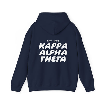 Kappa Alpha Theta Bubble Font Sorority Hoodie | Theta Trendy Sweatshirt | Big Little Gift | Recruitment Gift